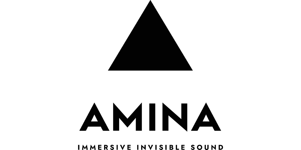 A logo with a triangle above the word "AMINA" and the phrase "World Music Series" below, in black and white.