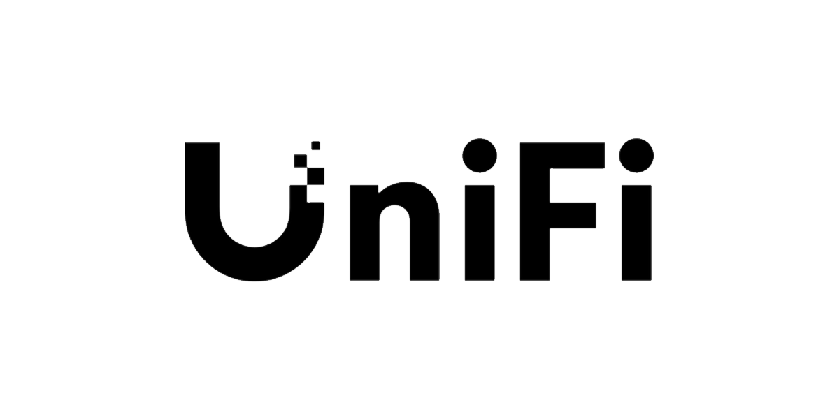 The image features a black background with the word "UniFi" in stylized white font in the center.