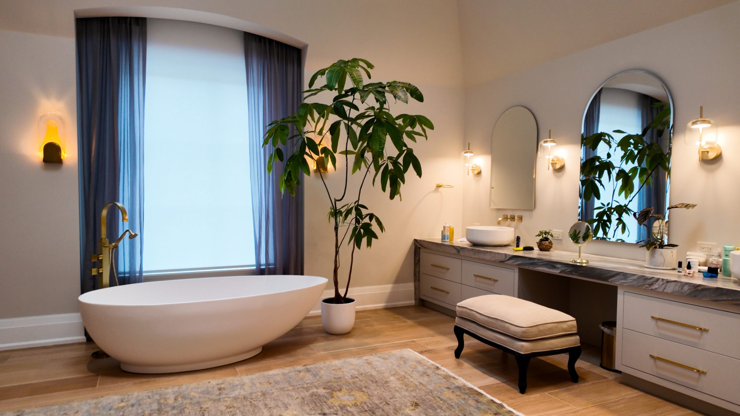 elegant bathroom in luxurious home