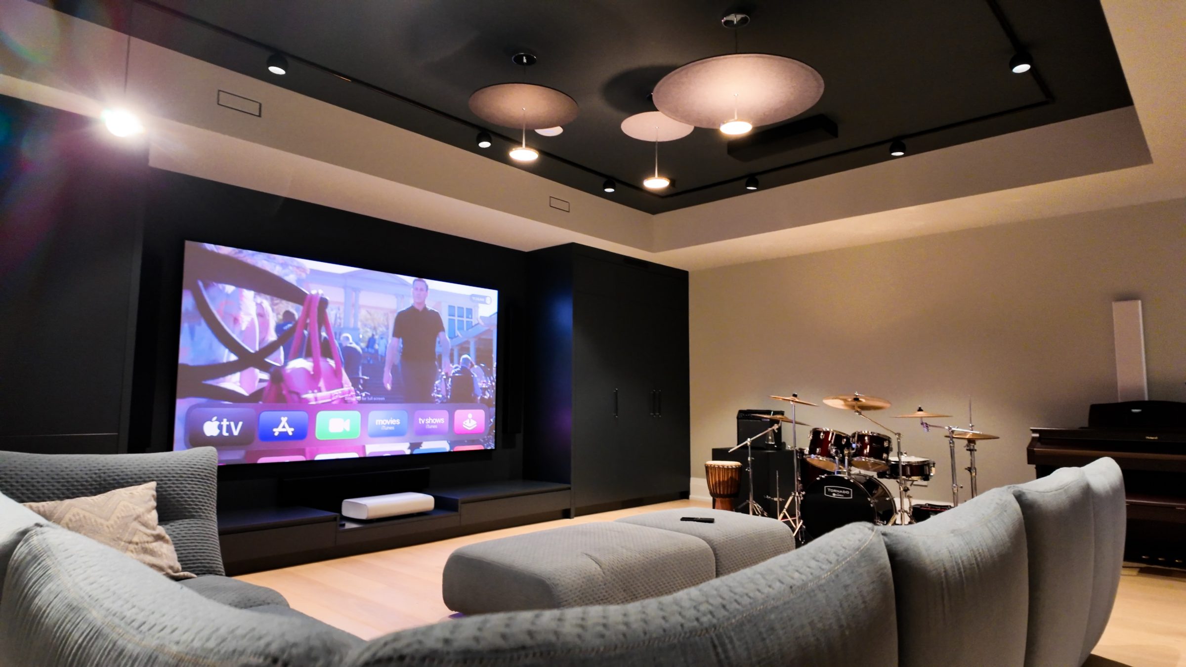 Media room theatre and live music playroom
